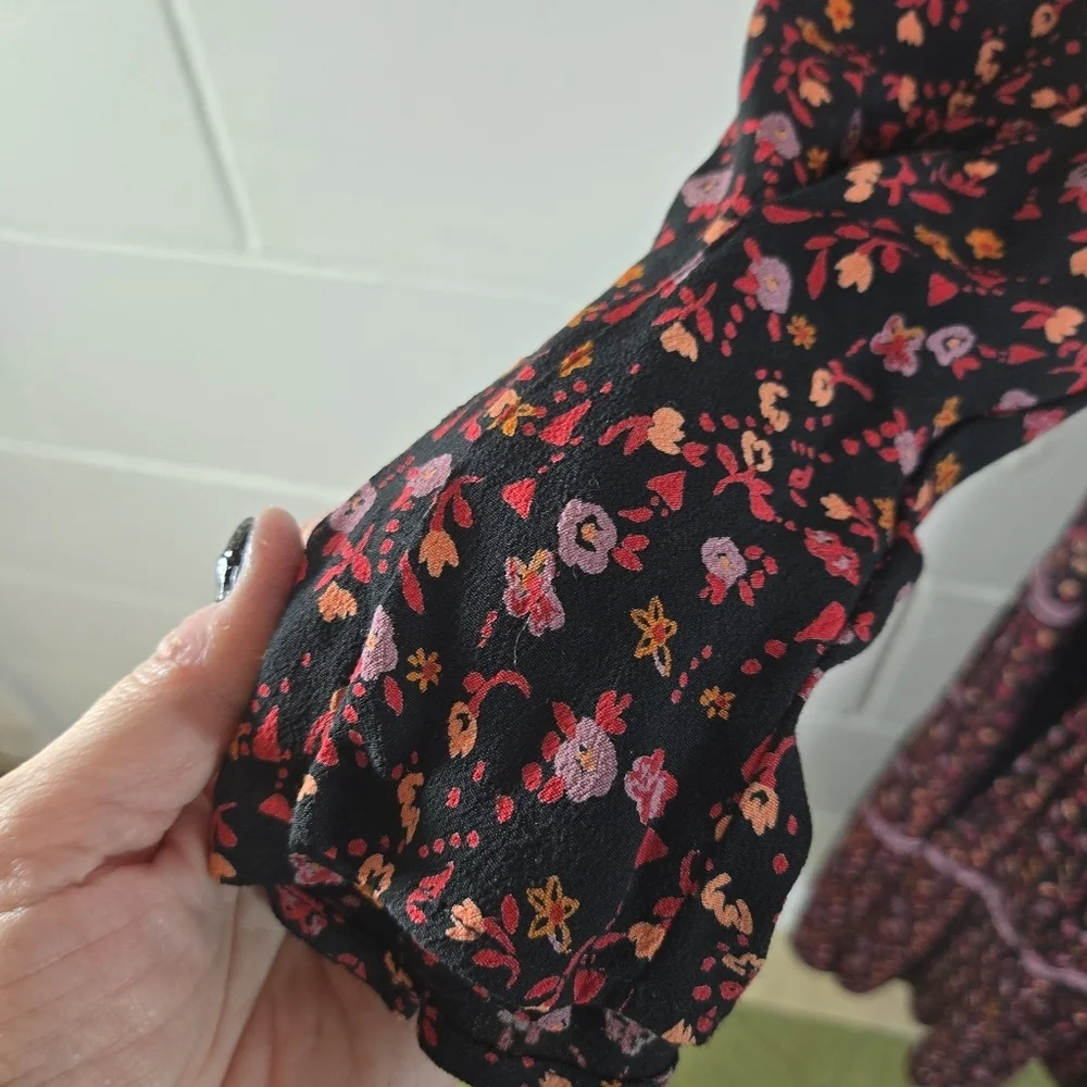 Free People Take A Little Time Floral Long Sleeve Maxi Dress